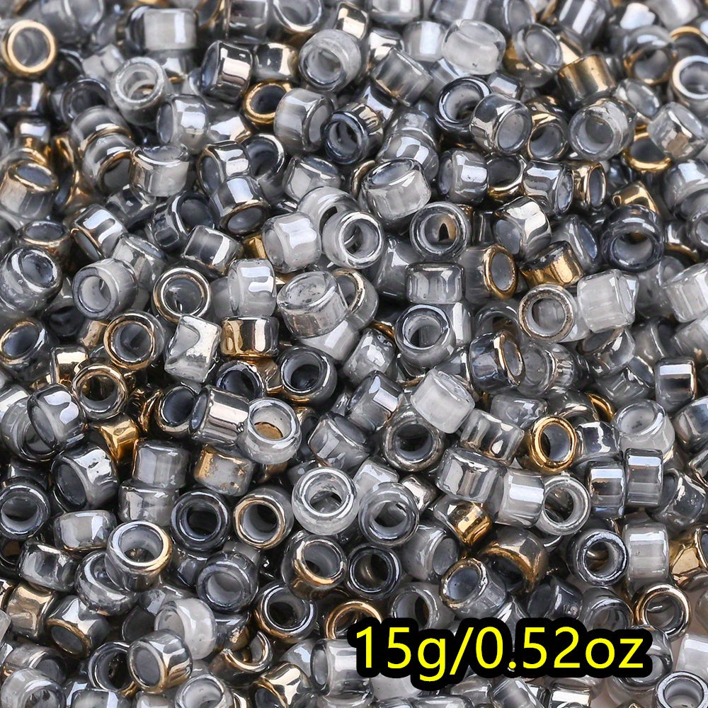 15g/bag 2mm Colorful Cylindrical Glass Seed Beads