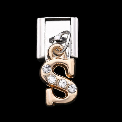 1PC Rhinestone A-Z Letter Modular Bracelet Charm Set