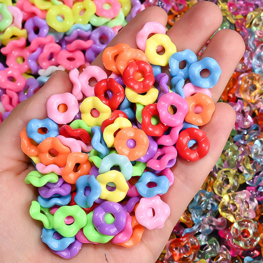 Mixed Color Acrylic Wave Spacer Beads