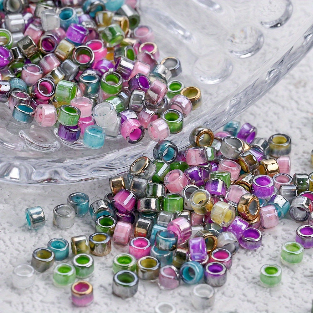 15g/bag 2mm Colorful Cylindrical Glass Seed Beads