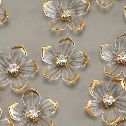 20pcs/set Transparent Flower Petal Acrylic Flatback Beads