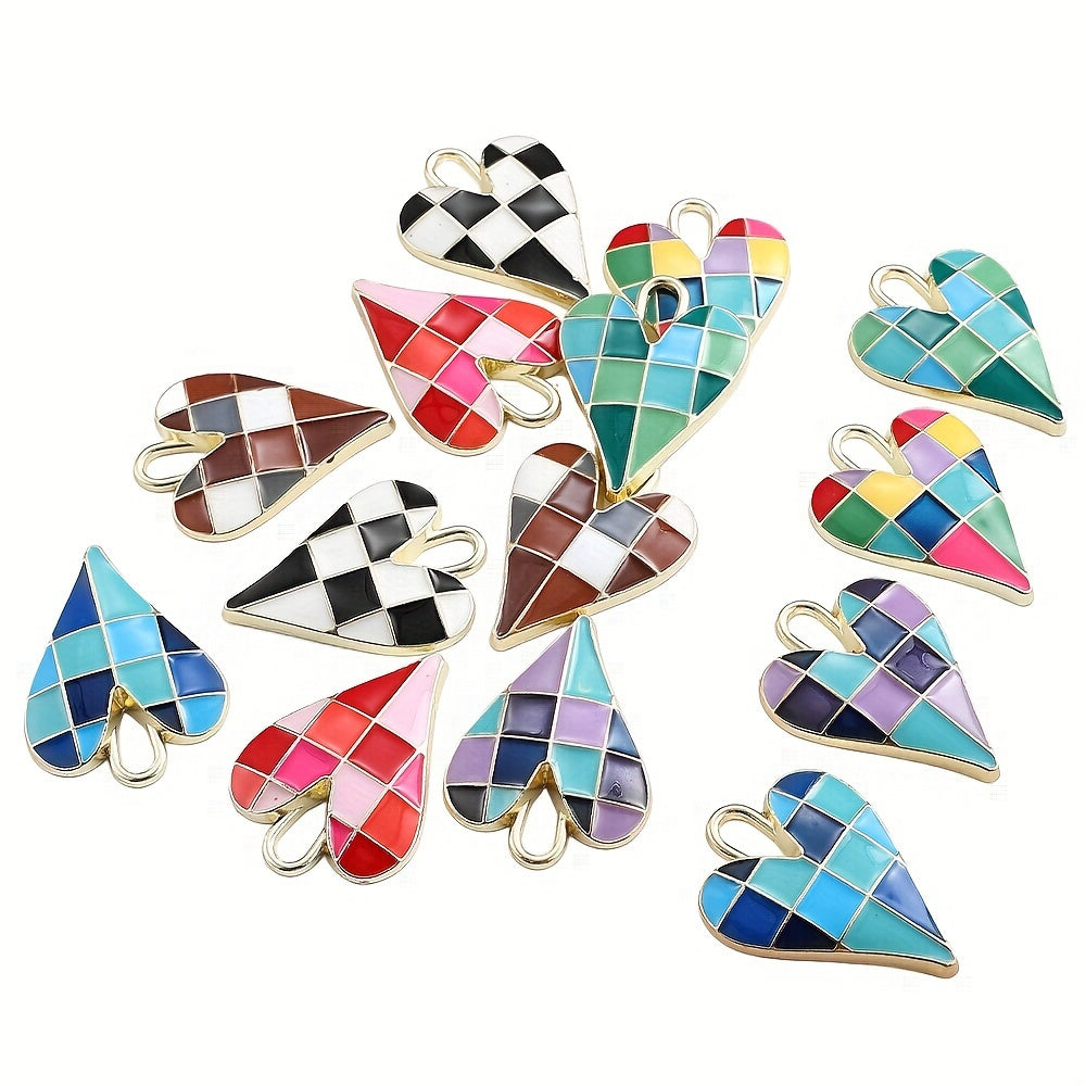 Alloy Enamel Big Heart Charms