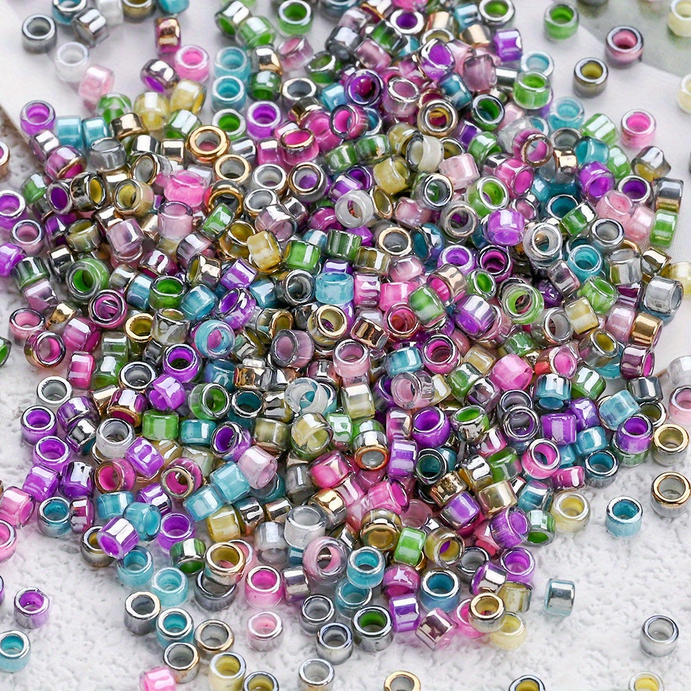 15g/bag 2mm Colorful Cylindrical Glass Seed Beads