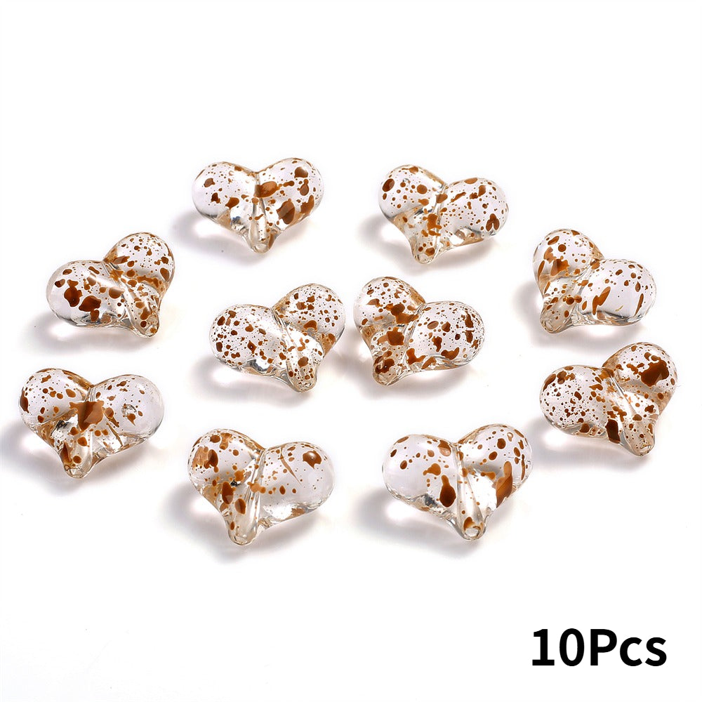 Starry Sky Heart Acrylic Beads