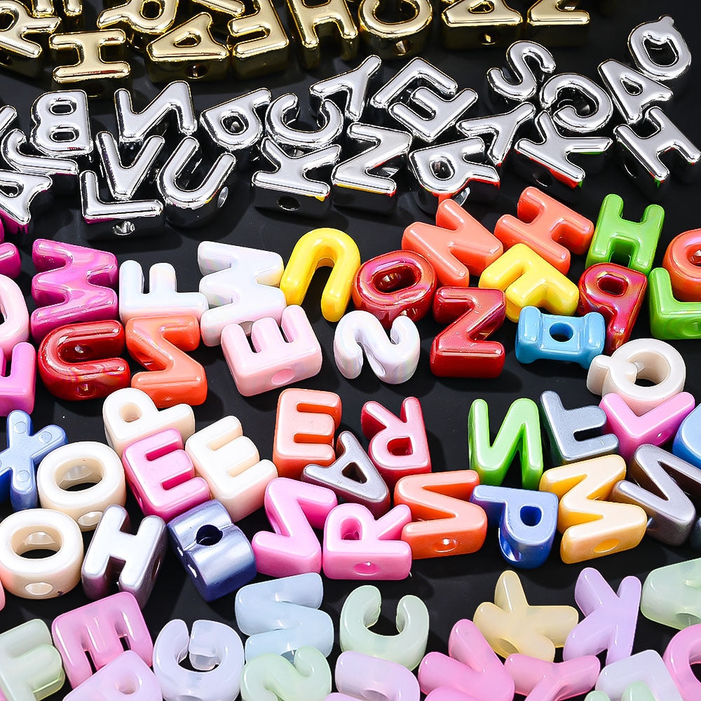 Colorful Alphabet Acrylic Beads