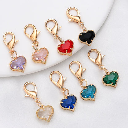 Colorful Crystal Heart Pendant Charms