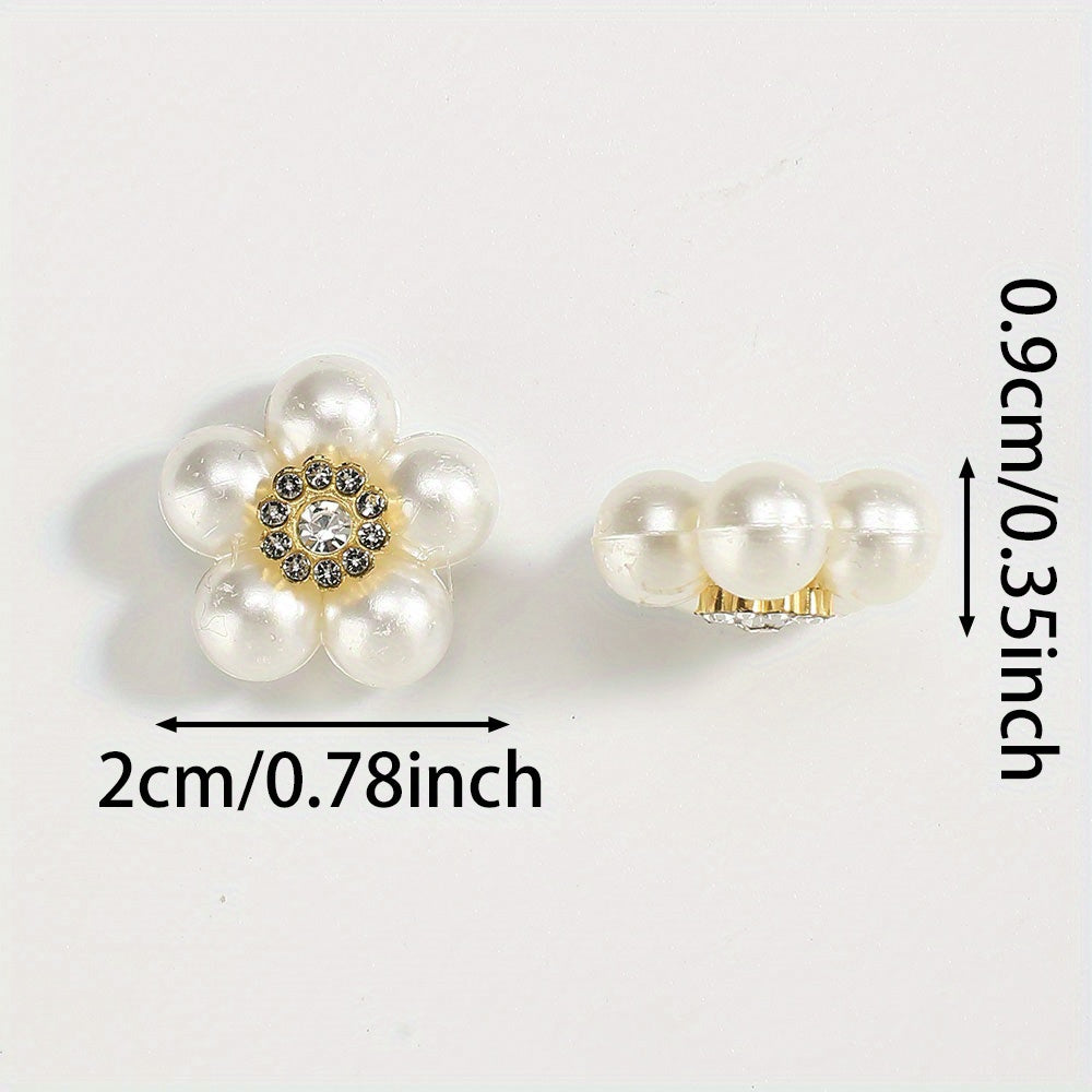 20pcs Acrylic Five Flower Rhinestone Decorative Beads