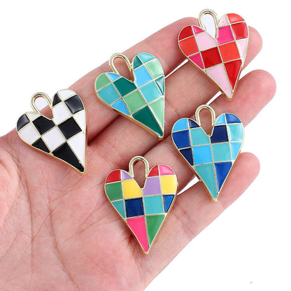 Alloy Enamel Big Heart Charms