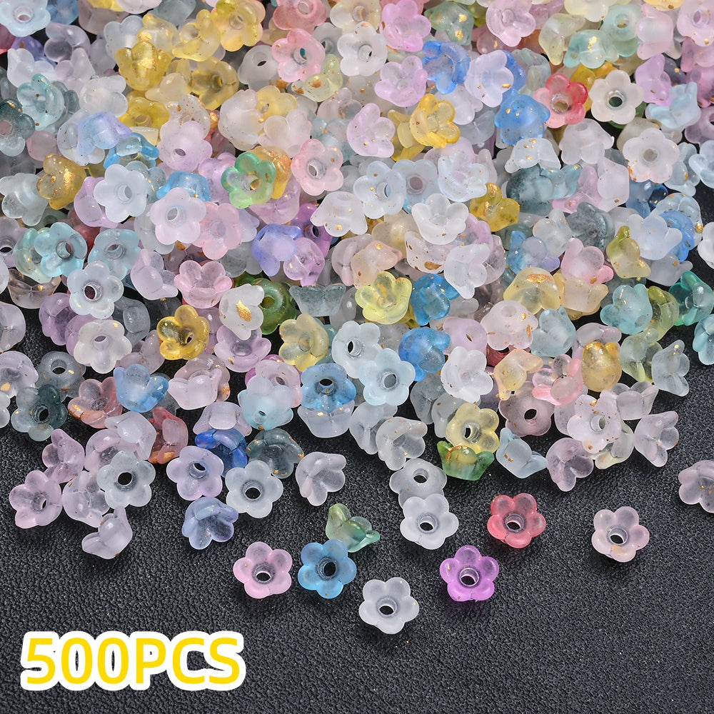 500pcs 3x6mm Lily of the Valley Acrylic Flower Cap Beads