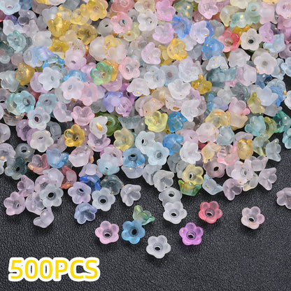 500pcs 3x6mm Lily of the Valley Acrylic Flower Cap Beads