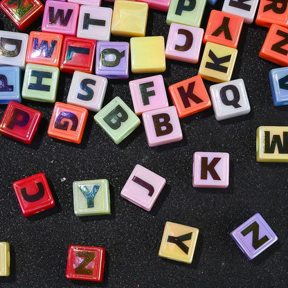 Mixed Color Acrylic Letter Beads