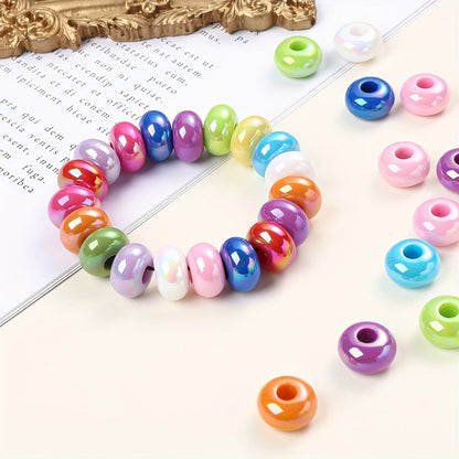 20PCS 8×14mm Colorful Flat Round Acrylic Spacer Beads