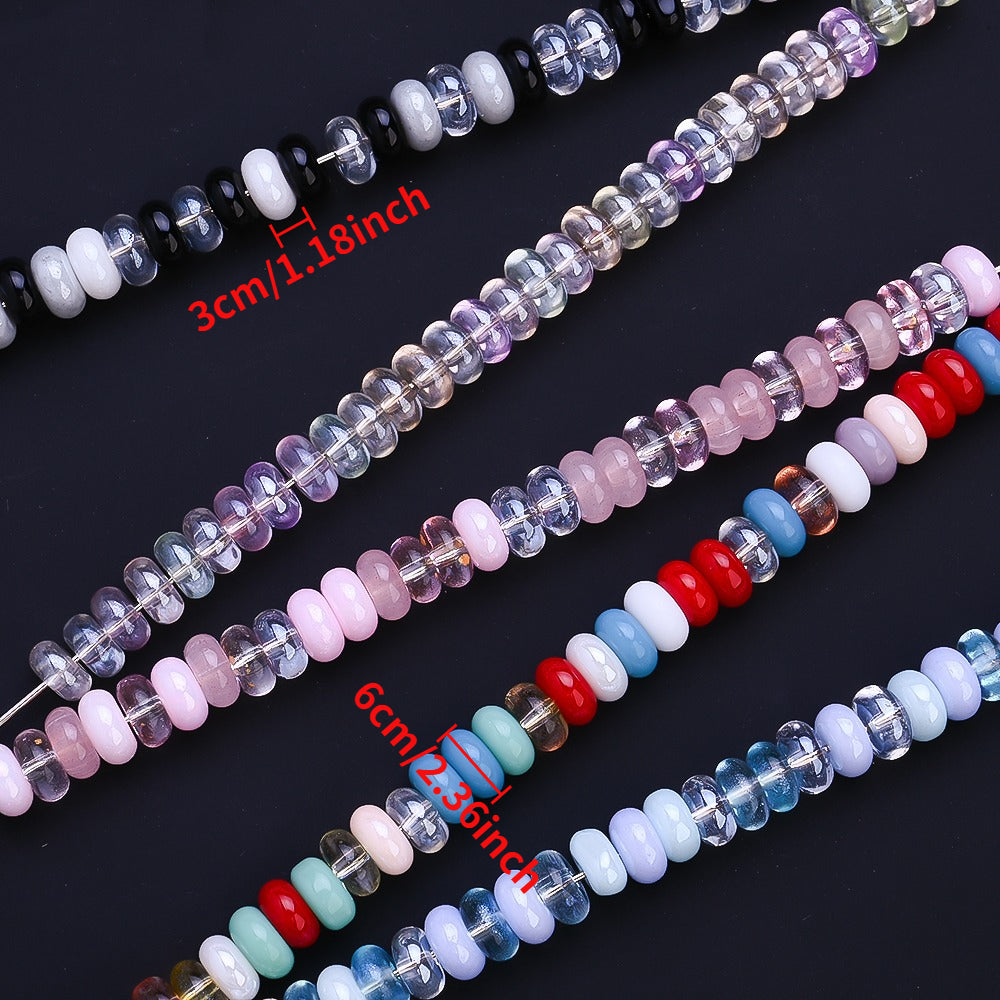 Vibrant Flat Round Glass Spacer Beads