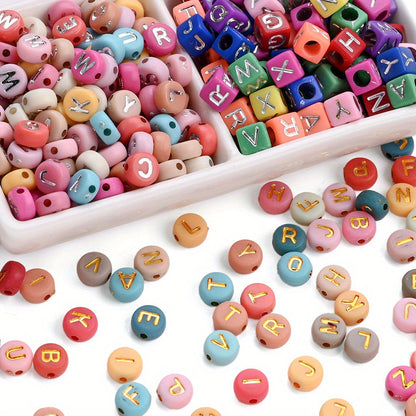 100PCS 4×7mm Heart-Shaped A-Z Letter Acrylic Bead Set