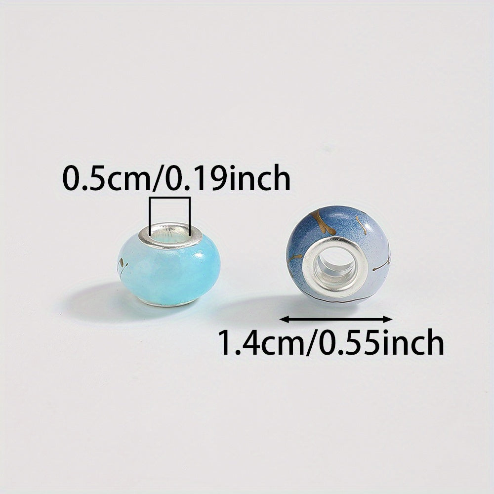 30pcs 6mm Golden Wire Acrylic Large Hole Beads