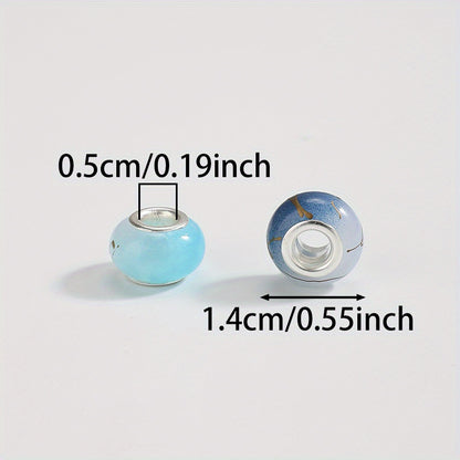 30pcs 6mm Golden Wire Acrylic Large Hole Beads