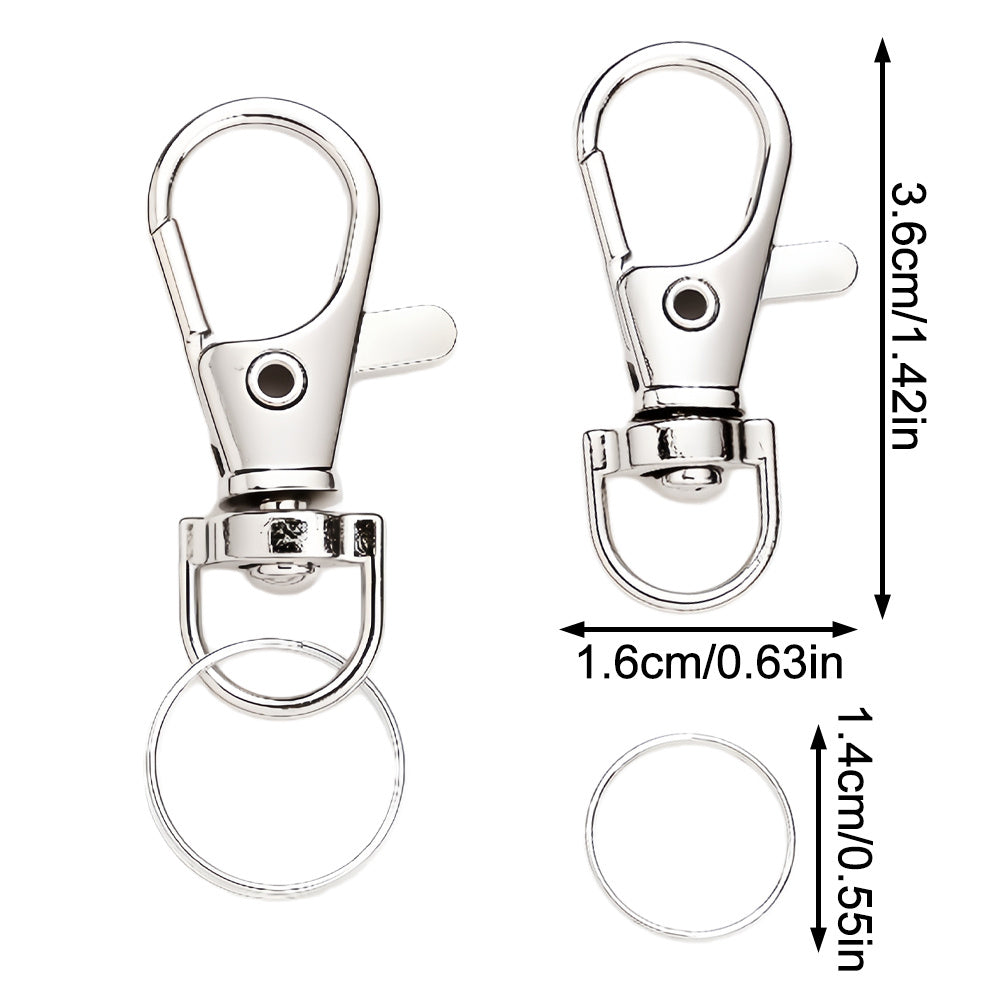 DIY Keychain Set with Lobster Clasps and Circle Keyrings