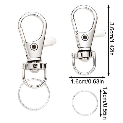 DIY Keychain Set with Lobster Clasps and Circle Keyrings