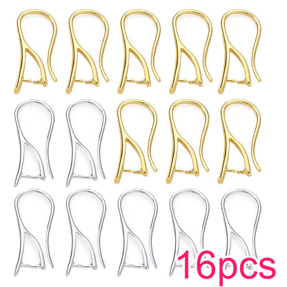 16-Piece Gold & Silver Earring Hook Clip Findings
