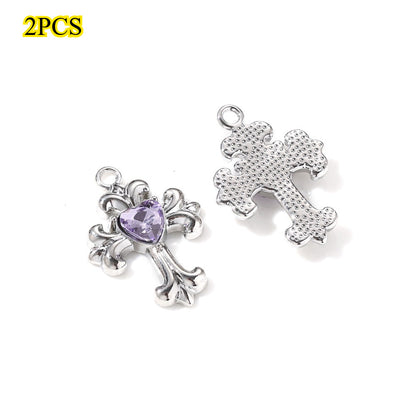 Y2K Rhinestone Cross Alloy Pendants