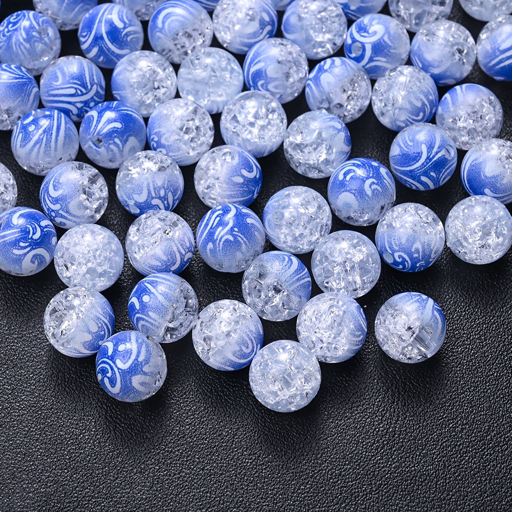 10mm Acrylic Gradient Cracked Beads - DIY Jewelry Making Kit for Bracelets