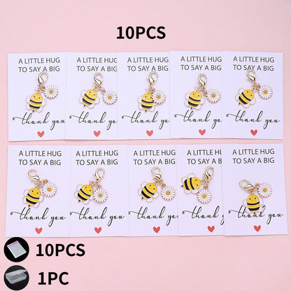 5/10-Set Bee & Daisy Flower Keychain Gift Set