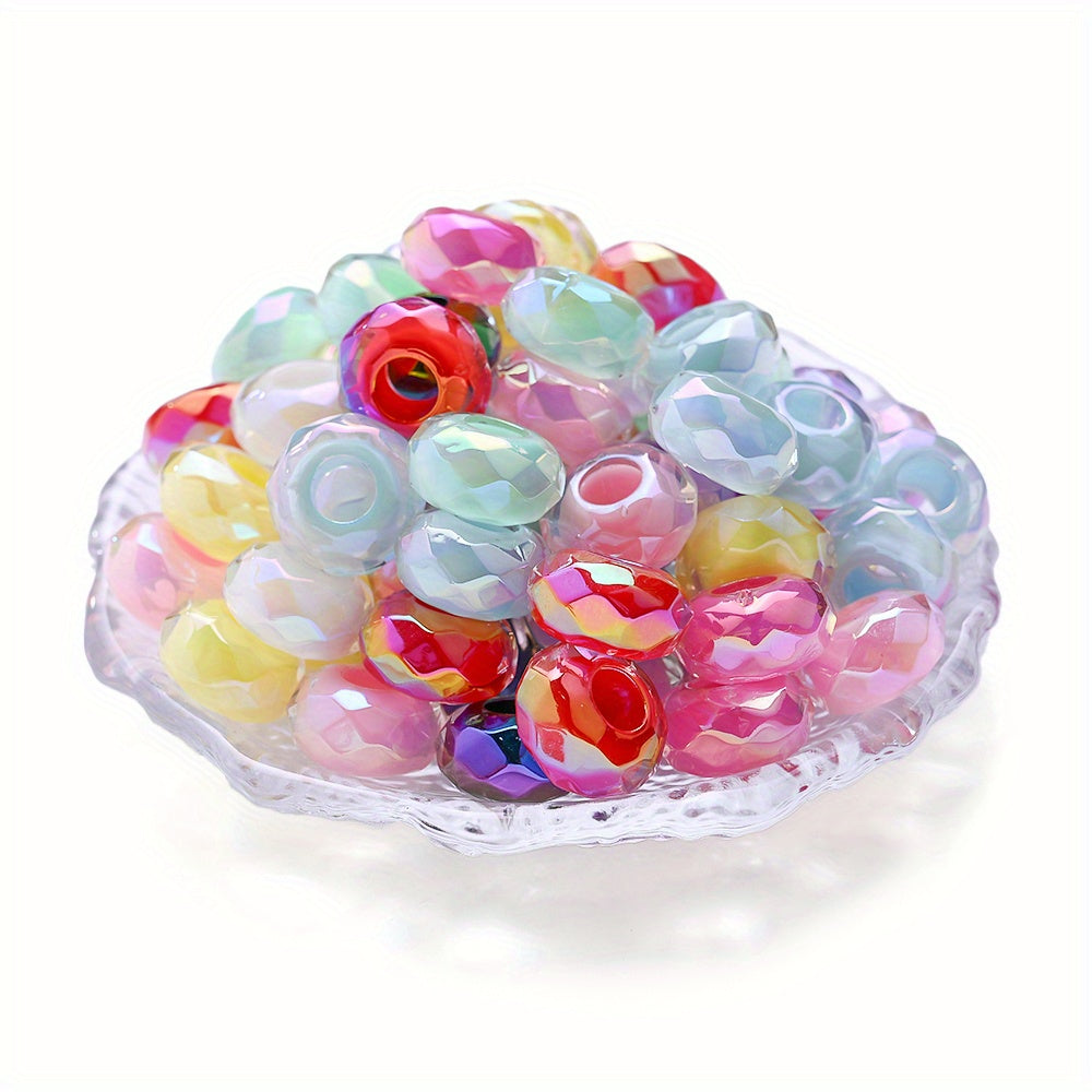20pcs UV Plated Big Hole Acrylic Pony Beads