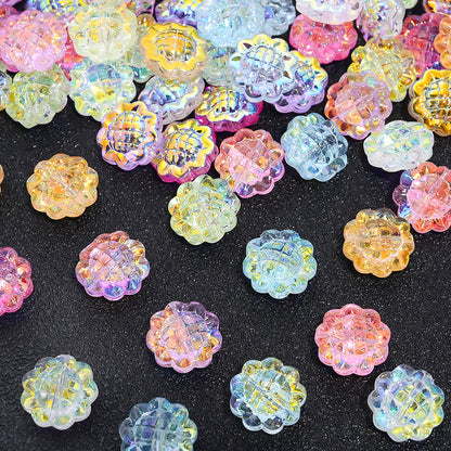 AB Iridescent Sunflower Glass Beads