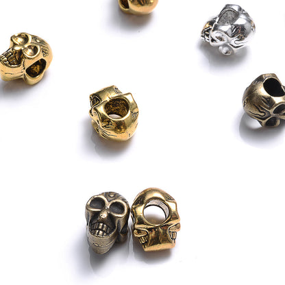 Retro 3D Alloy Skull Spacer Beads
