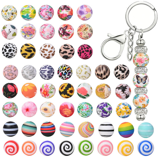 Vibrant Silicone Focal Beads Set
