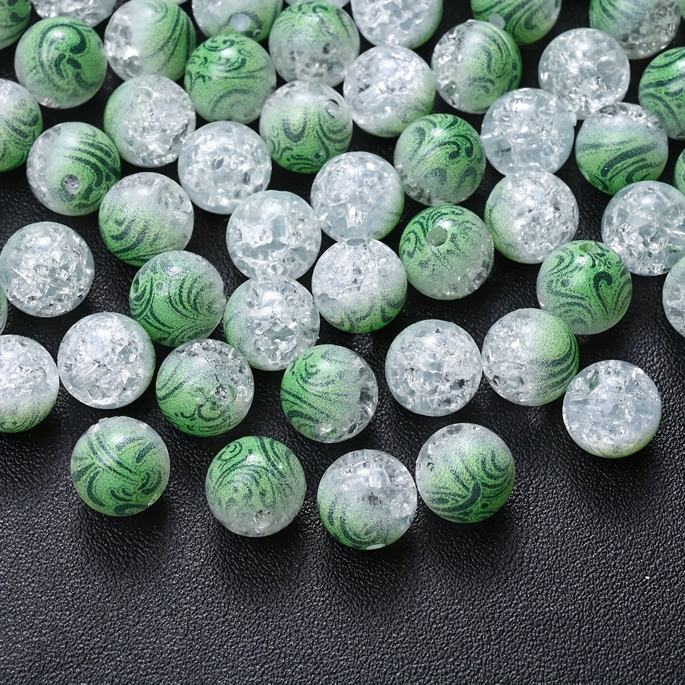 10mm Acrylic Gradient Cracked Beads - DIY Jewelry Making Kit for Bracelets