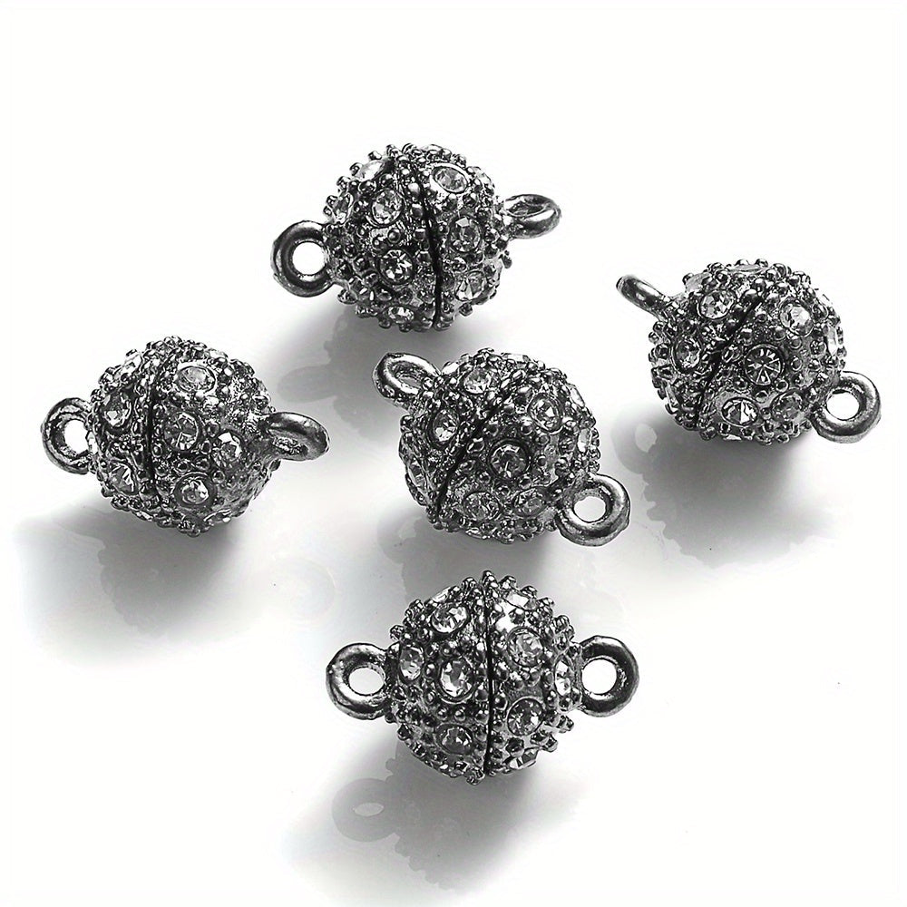 5 Pairs 14×8mm Rhinestone Magnetic Jewelry Clasps