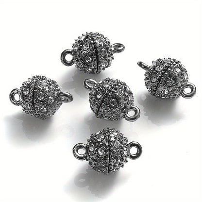 5 Pairs 14×8mm Rhinestone Magnetic Jewelry Clasps