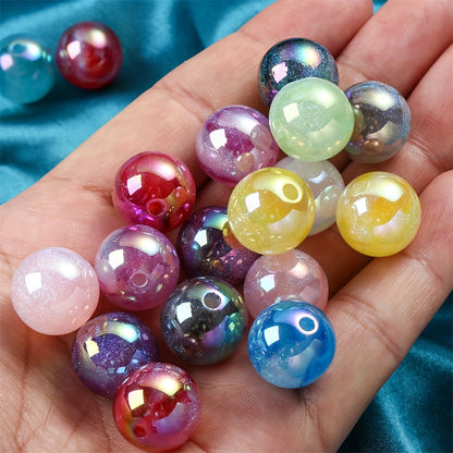 5PCS 16mm Glitter Resin Spacer Bead Set