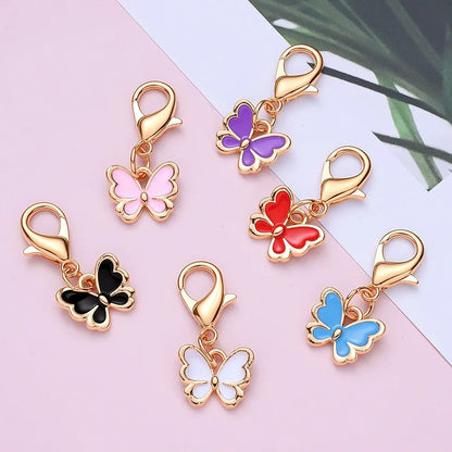 Colorful Enamel Butterfly Pendant Charms