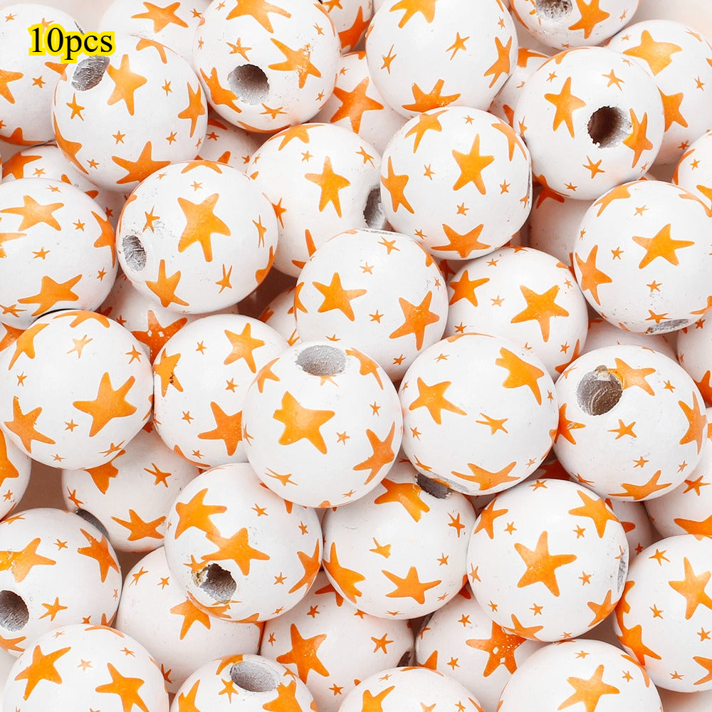 Marine-Themed Wooden Beads
