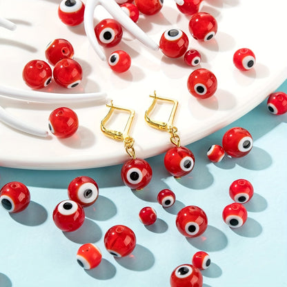 Red Evil Eye Glass Beads