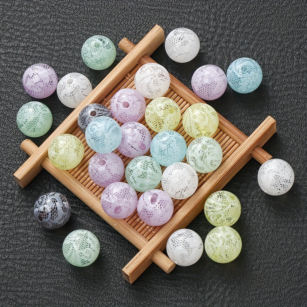 Mixed Color Mesh Acrylic Spacer Beads