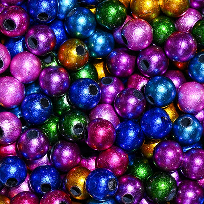 50/100/200pcs 8/10/12mm Colorful Round Acrylic Glossy Beads