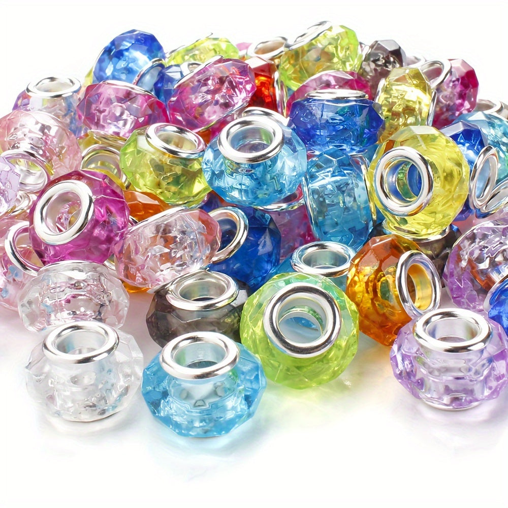 20PCS 15mm Transparent Multicolor Faceted Acrylic Bead Set