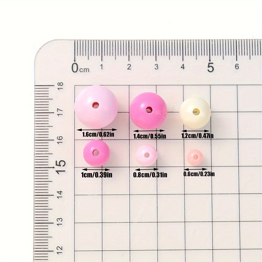 50/100pcs Solid Color Acrylic Round Beads