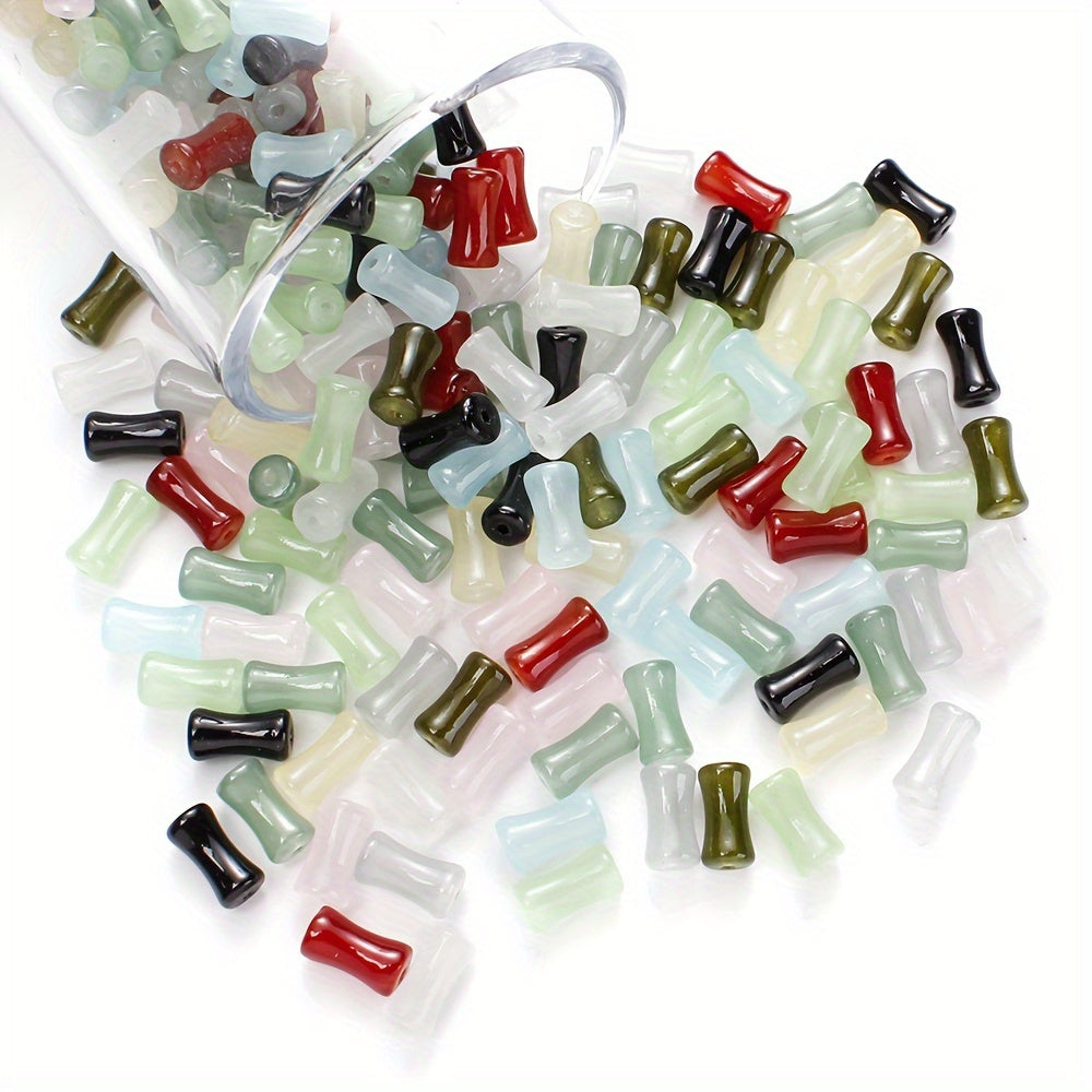 200pcs 6x12mm Glass Bamboo Tube Beads