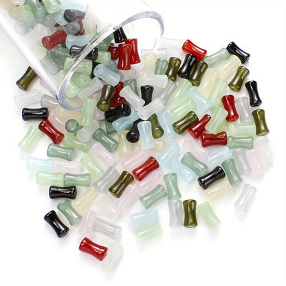 200pcs 6x12mm Glass Bamboo Tube Beads