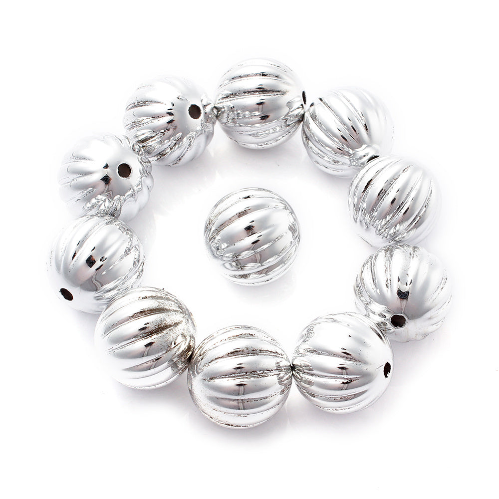 Pumpkin Round Acrylic Beads