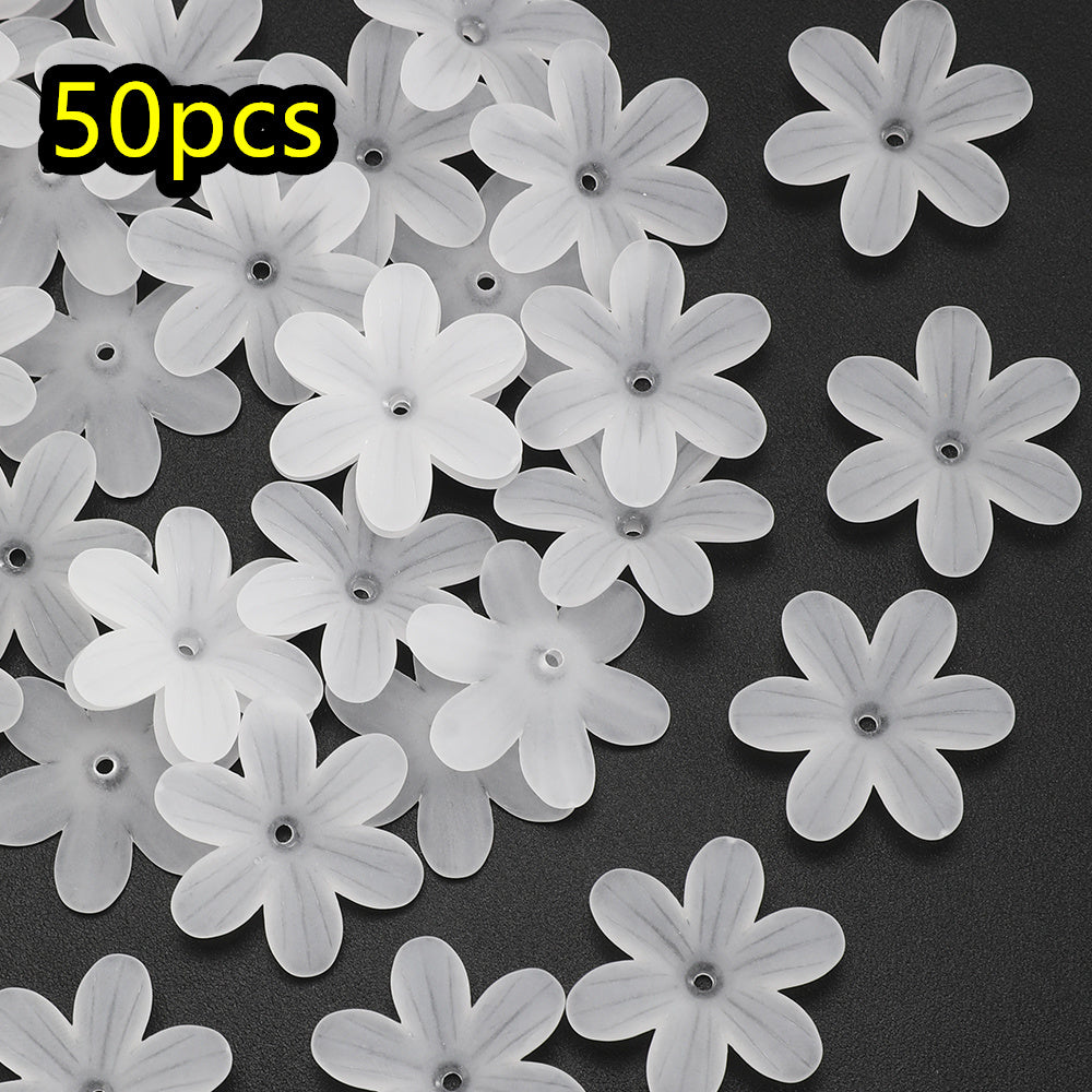 50pcs/set Matte Bauhinia Flower Holder Acrylic Beads