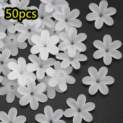 50pcs/set Matte Bauhinia Flower Holder Acrylic Beads