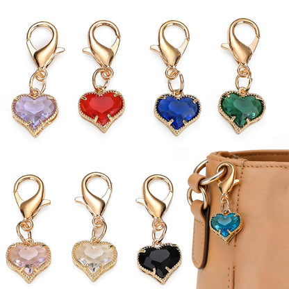 Colorful Crystal Heart Pendant Charms