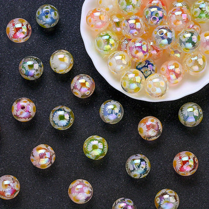10pcs 16mm Hand-Painted Daisy Acrylic Beads