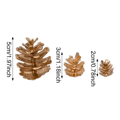 Golden Christmas Pine Cone Ornaments