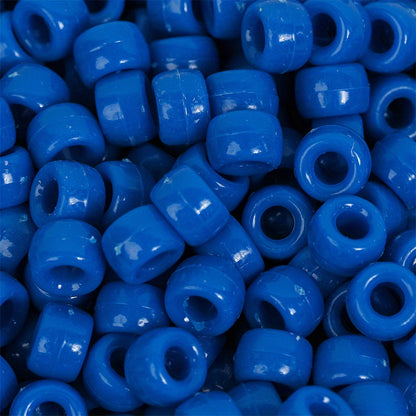100pcs Colorful Acrylic Big Hole Pony Beads- 6x9mmLarge Hole Beads